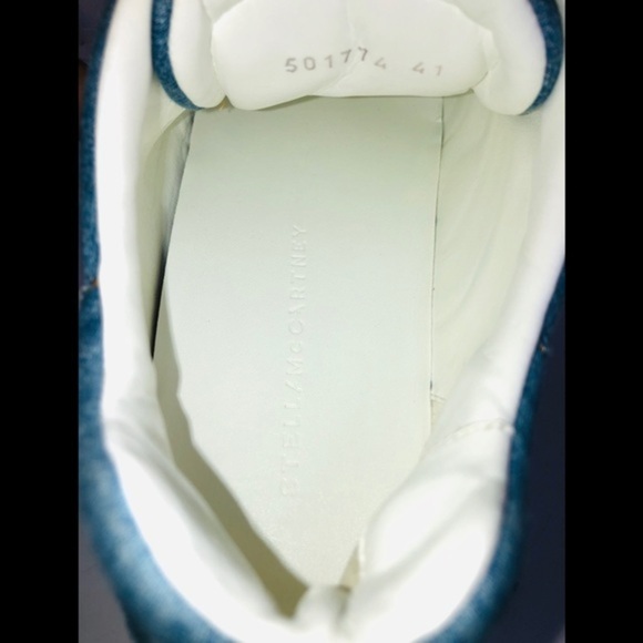 Stella McCartney Embroidered Denim Logo Sneakers - Picture 7 of 12